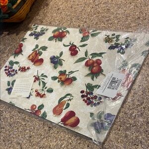 NIP Longaberger 2 Fabric Placemats Fruit Medley - 1 package of 2 Placemats